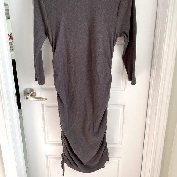 3/4 Sleeve Sweater Dress with Side Ruching - Picture 7 of 8